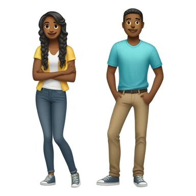 a guy and girl twin sticker