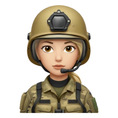 sketch female special operations communications operator with combat gear sticker