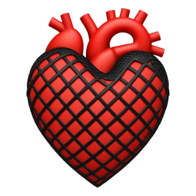 heart with black fishnet pattern sticker