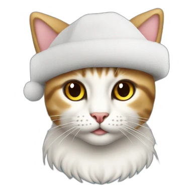 gato con gorro de navidad negro sticker