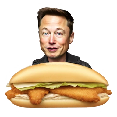 elon musk eating chicken sandwhich sticker