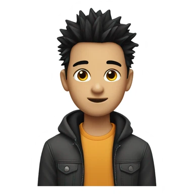 A boy with short black spiky hair sticker