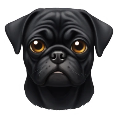Old black pug sticker