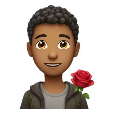 Boy with rose sticker