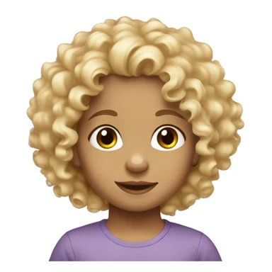 Blonde curly hair with brown eyes small toddler cute sticker