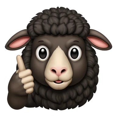 angery black sheep giving the middle finger sticker