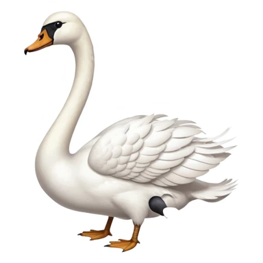 A swan who stand on right see on left sticker