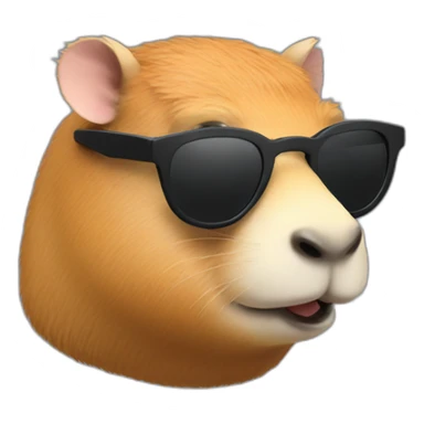 capybara black sunglasses side-view sticker