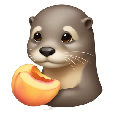 otter with peach sticker