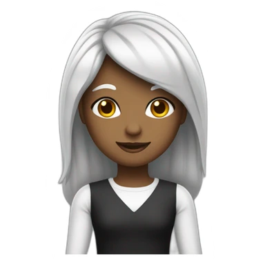 Moça da pele branca com cabelo da cor preto com vestido de cor sticker