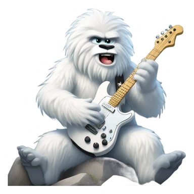 A yeti playing guitar sticker