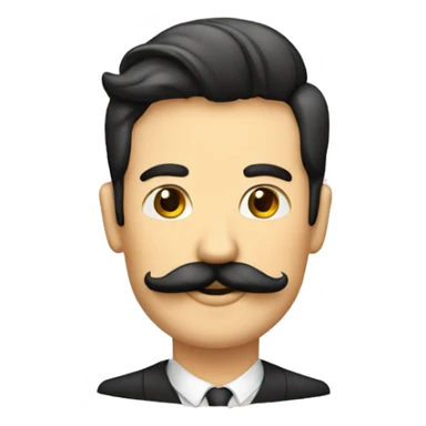 Señor con bigote y pelos de punta sticker