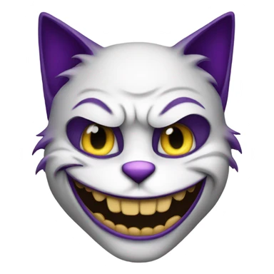 A cat with the face of the joker sticker