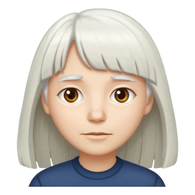little longer white hair and bangs sticker