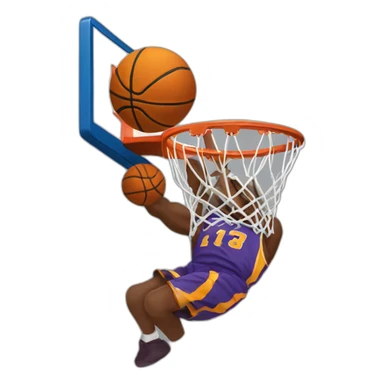 Dunking basketball sticker