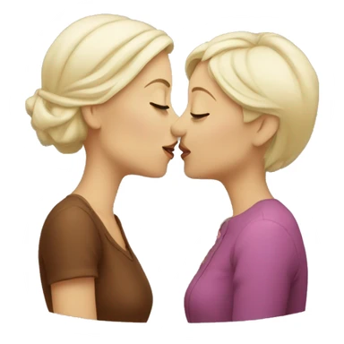 two white women kissing sticker