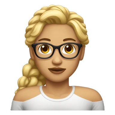 jefa cabello rubio y lentes sticker