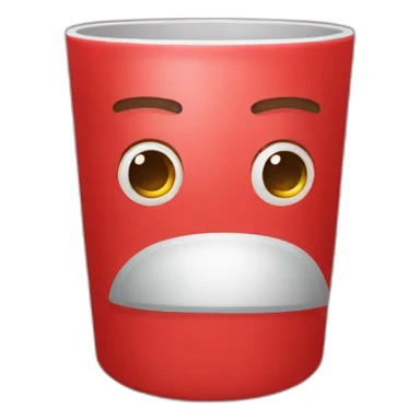 vaso rojo con cara triste sticker