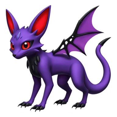 Gothic Edgy Badass Cool Noibat-Genesect-Umbreon-Salandit-Fakémon-hybrid-creature (full body)  sticker