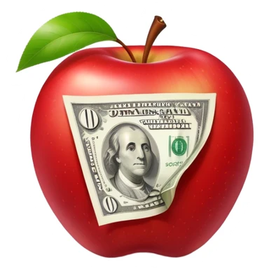 Apple with money  sticker