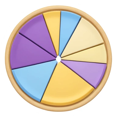 A pie chart with purple, yellow and blue colors only sticker