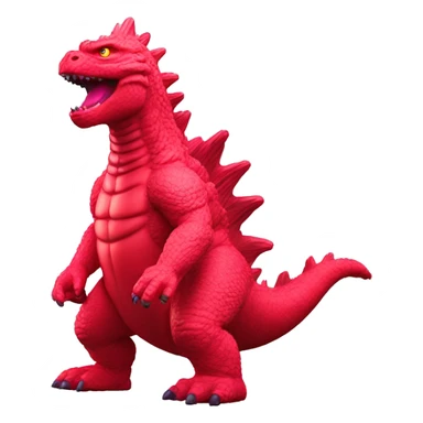 Godzilla red fluo toy sticker