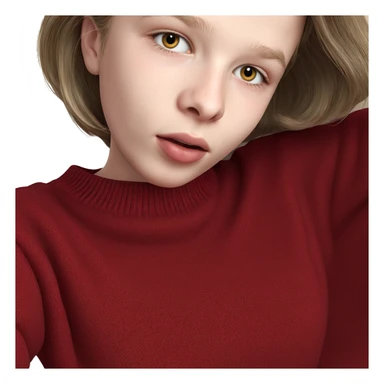 girl in red sweater sticker