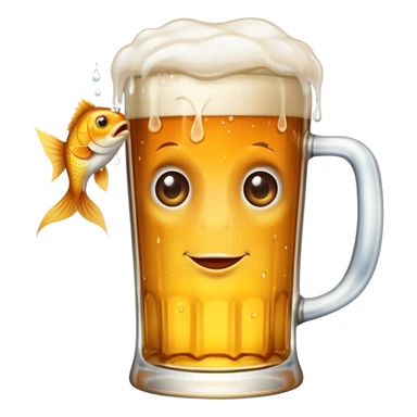 Fish guzzling beer sticker