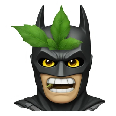 batman with smoking plants in his mouth sticker