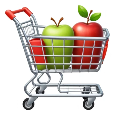 empty shopping cart, simple, bold, expressive, apple emoji style sticker