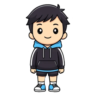 playful short person cartoon sticker style, minimal or no clothing, non-explicit, suitable for general audience sticker