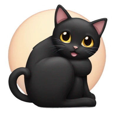 Black cat hugging a calico cat sticker