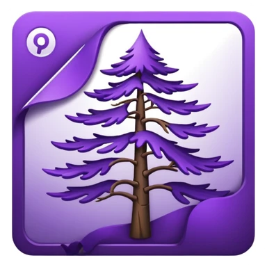 purple bank notes with darker purple pine logo on it sticker