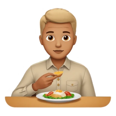 1 man eating at restaruant sticker