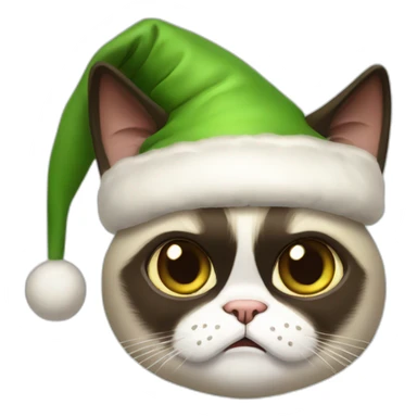 Grumpy cat Christmas elf sticker