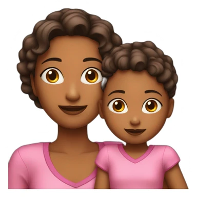 Mother with her 4 year old daughter sticker