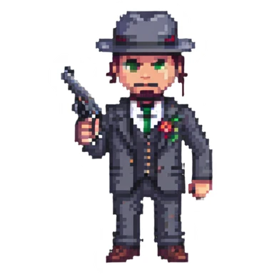 mafia man with gun sticker