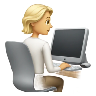 White woman working on the comp sticker