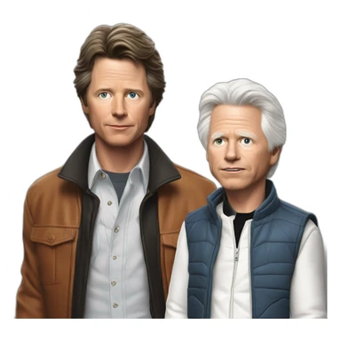 michael jfox take and of christopher lioyd of back to the future sticker