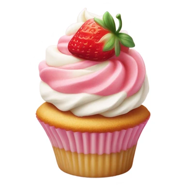 Cupcake with Strawberry cheesecake  bites on top sticker