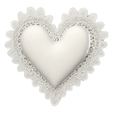White heart with lace around sticker