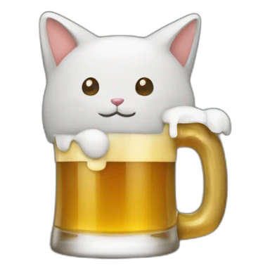 un chat qui bois une bière sticker