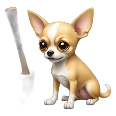realistic chihuahua with an axe sticker
