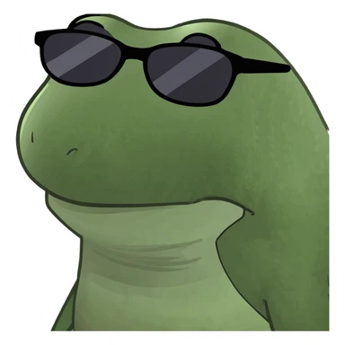 Frog and dinosaur with sunglasses sticker