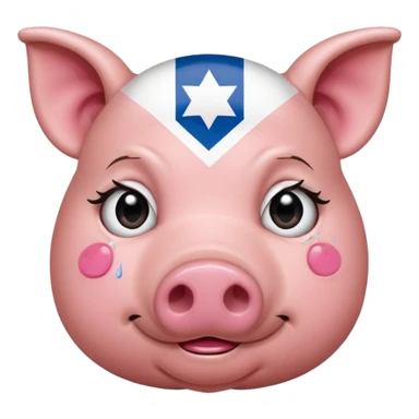 israeli pig with israel flags everywhere crying sticker
