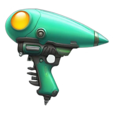 friendly alien with comedy raygun sticker