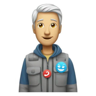 un homme qui représente une page internet sticker