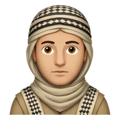 Portrait of a male Iraqi civilian with a neutral expression 1980 sticker