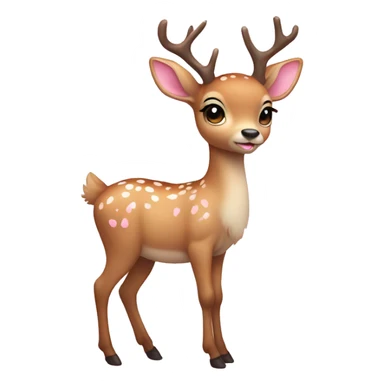 Cute full body deer wearing baby pink bow sticker