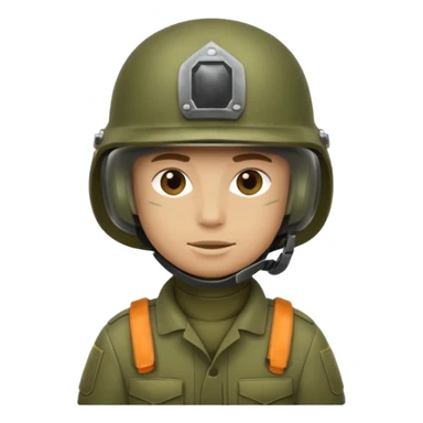 Make an army soldier helmet with a face sticker